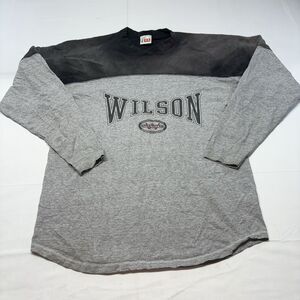 Vintage Wilson Big Graphic Long Sleeve Shirt Athletic Casual Shirt Men’s XL